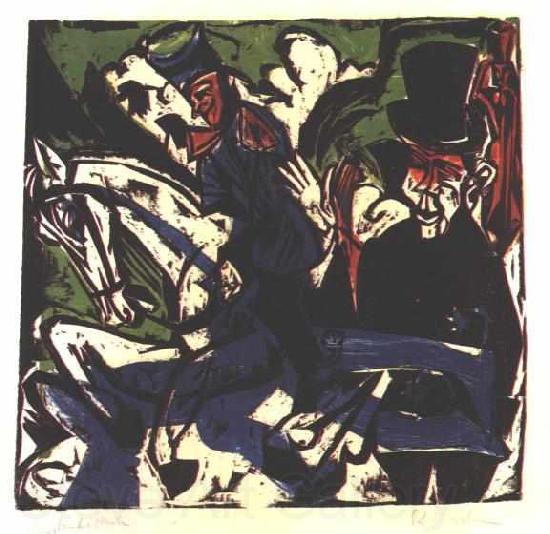 Ernst Ludwig Kirchner Schlemihls entcounter with small grey man Spain oil painting art
